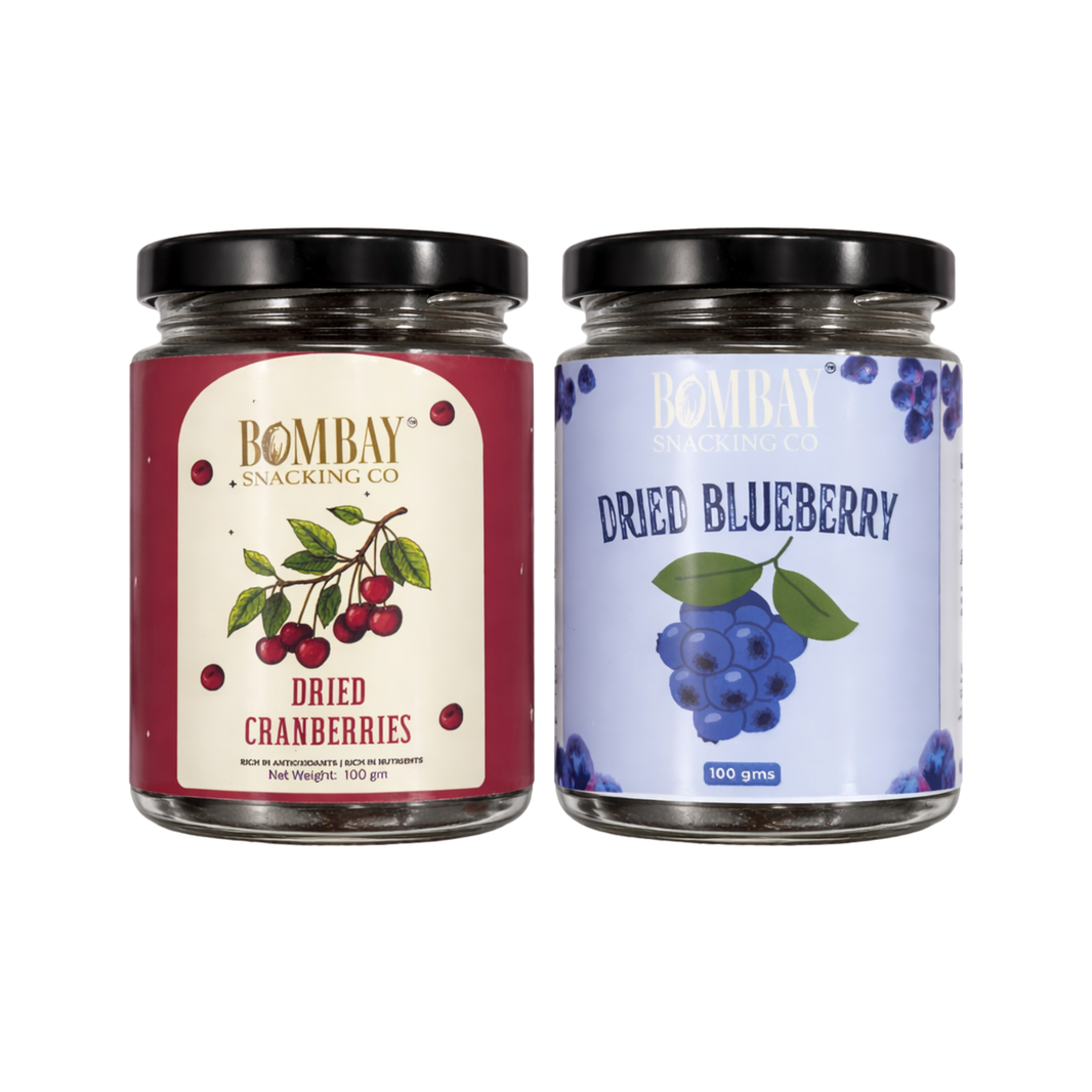 Bombay Snacking Co. Whole Dried Blueberries (100g) – Natural Sweetness | No-Oil Roasted Superfood Lush Sweet & Antioxidant-Rich Gifting Grade