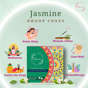 Jasmine Dhoop Cones | Made from Cow dung & Temple Flower | Gulessence - EarthBased 