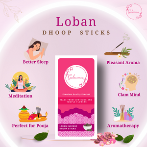 Loban Bamboo Less Dhoop Sticks |  Made from Cow dung & Temple Flower | Gulessence - EarthBased 