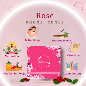 Gulessence Floral  Rose, Lavender , Jasmine  Incense Dhoop Cones  - |  (Pack of 3) - EarthBased 