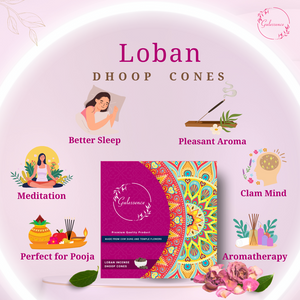 Gulessence Pack of 6  Rose, Lavender, Loban ,Sandal, Nirvanasence & Jasmine Incense Dhoop Cones - EarthBased 