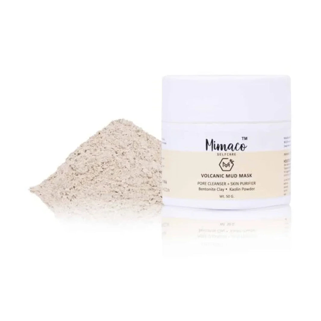 Mimaco Volcanic Mud Mask – natural skin purifier and pore cleanser, deep detox, pack of 2