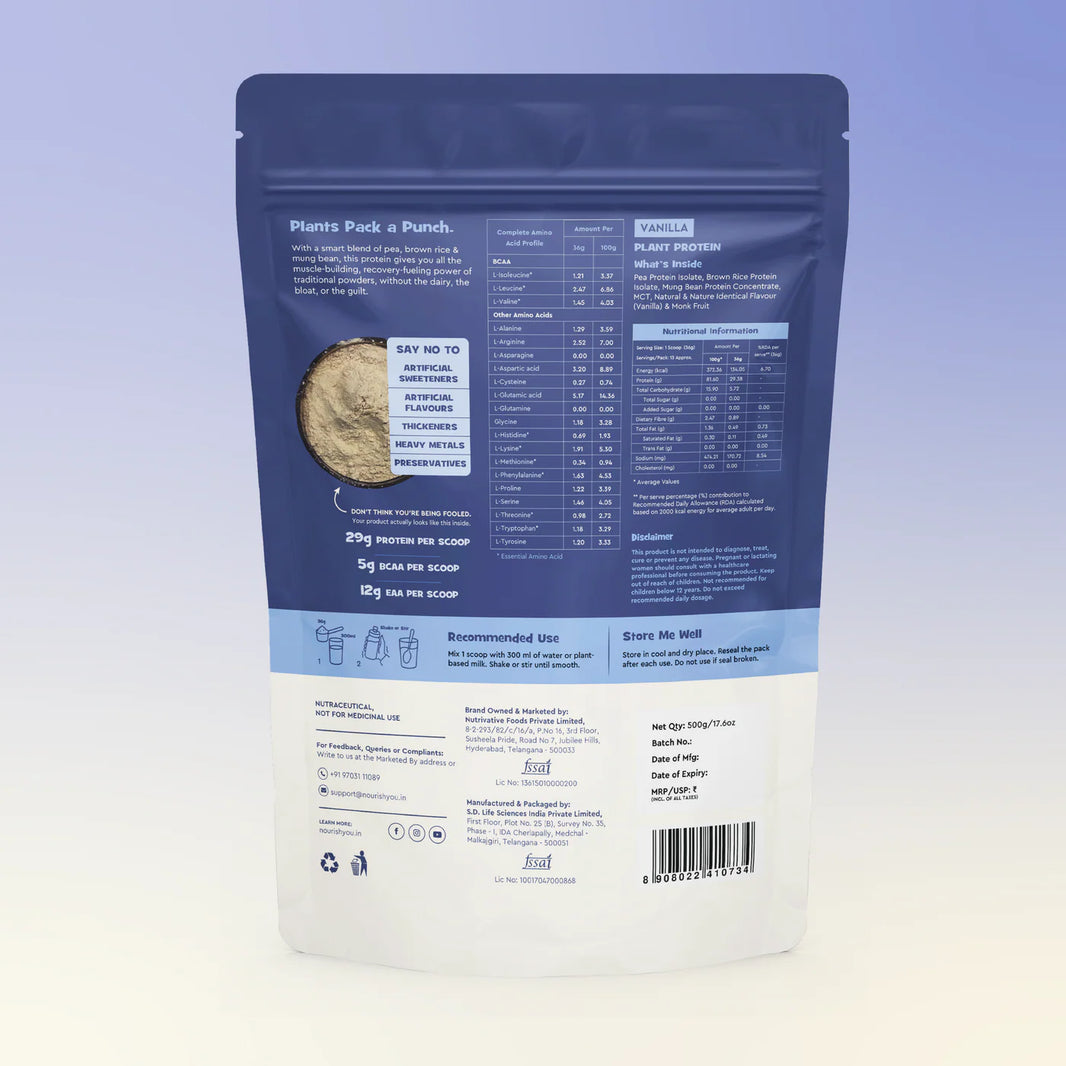 One Good Plant Protein – Vanilla | 500g | 29g Protein | All 9 Essential Amino Acids | Clean Label