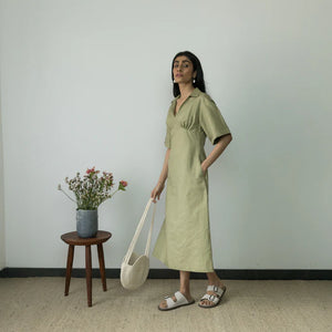 WIDE SLEEVE COLLARED MIDI - EarthBased 