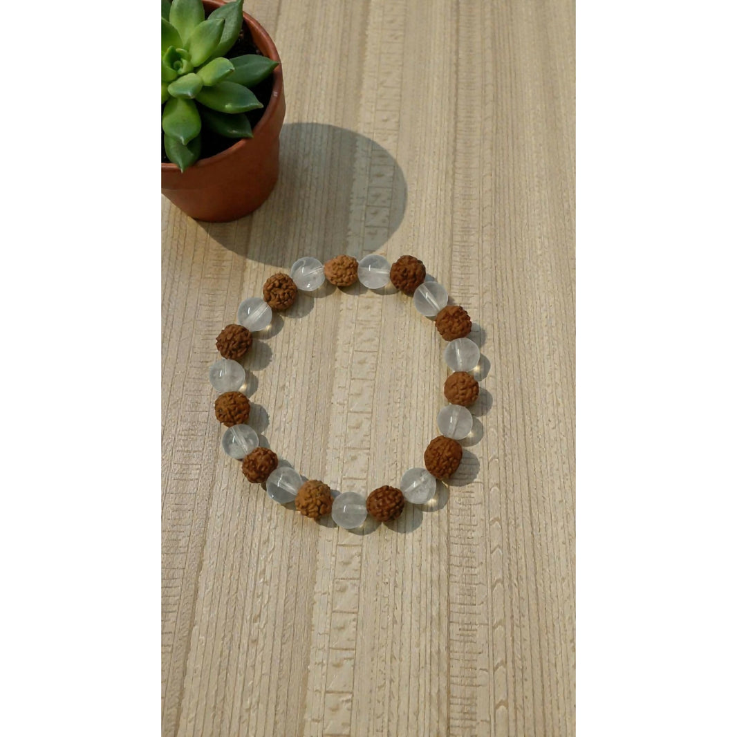 Onearth crystal rudraksha bracelet (certified) - EarthBased 