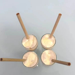 Reusable Bamboo straws Pack of 4 With Straw Cleaner - EarthBased 