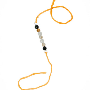 Handmade Sustainable Healing Beads Rakhi | Sunstone, Citrine, Light & Dark Aventurine - EarthBased 