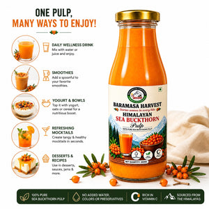 Ways to use Baramasa Harvest sea buckthorn pulp in drinks, smoothies, yoghurt, mocktails and desserts