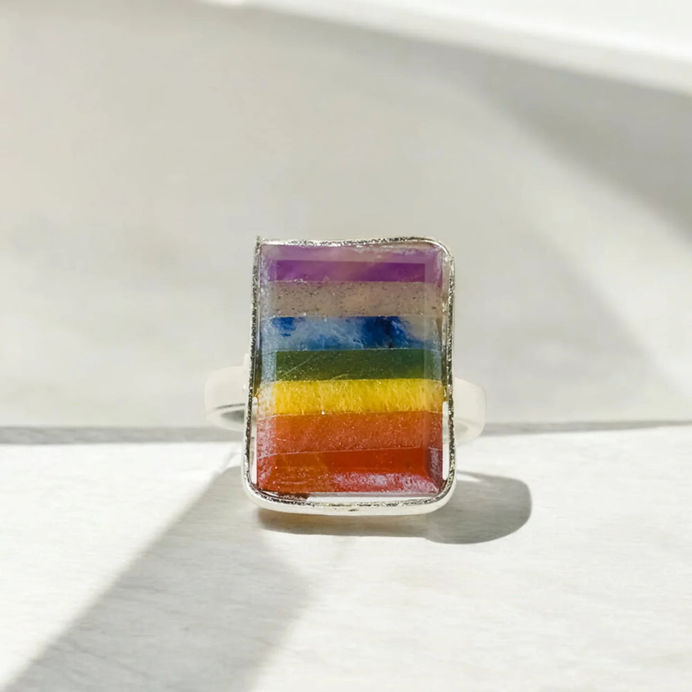 Seven Chakra Adjustable Ring - EarthBased 