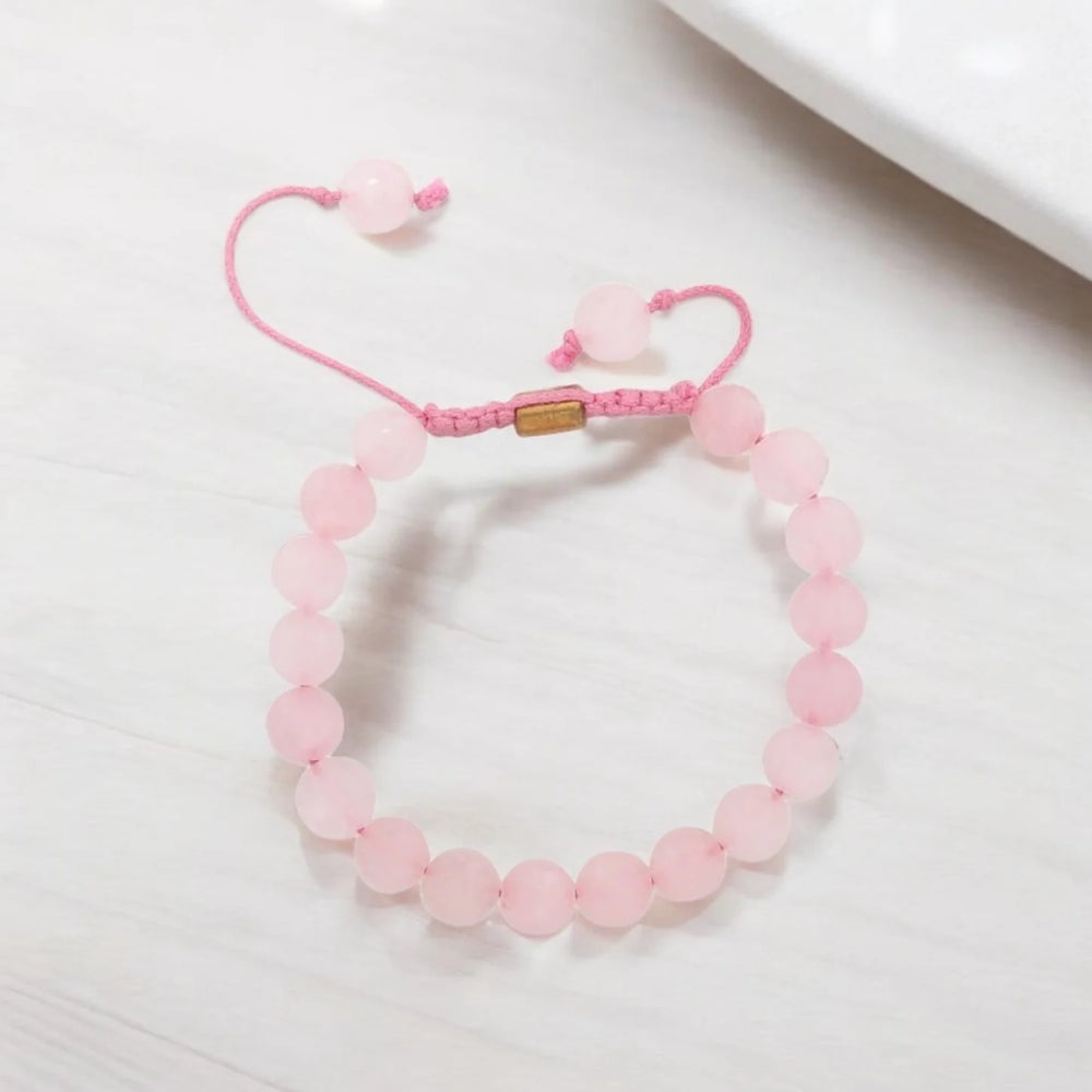 Real Rose Quartz Healing Bracelet For Love, Compassion, Emotions & Relationships - EarthBased 