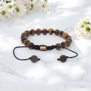 Real Tiger Eye Healing Bracelet For Courage, Creativity & Chakra Healing - EarthBased 