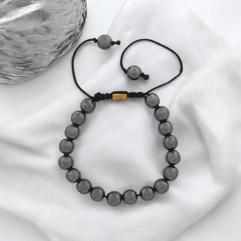 Real Hematite Healing Bracelet For Strong Mind, Grounded personality And Improved Health - EarthBased 