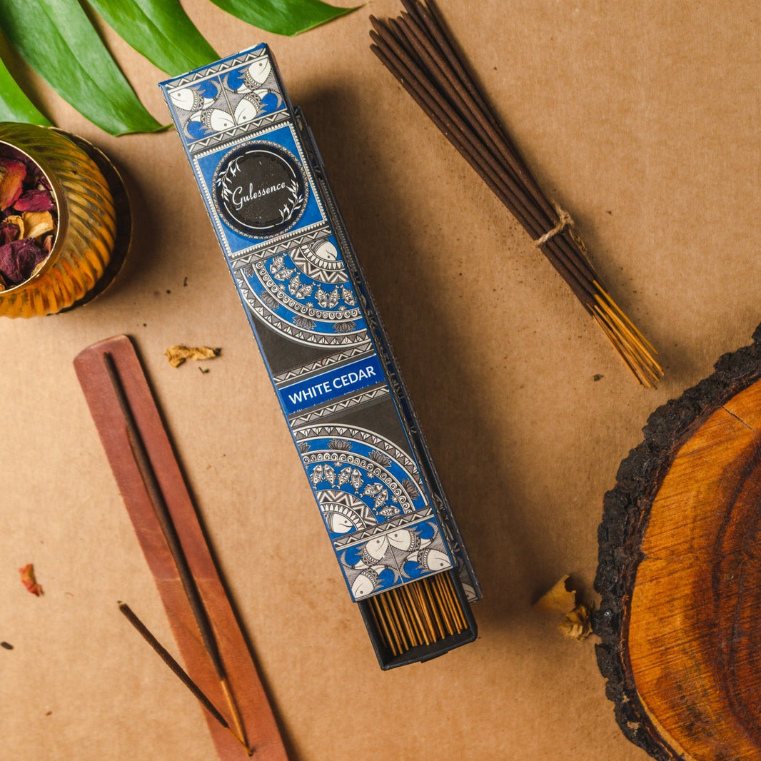 White Cedar Incense Sticks | Aroma Desi | Gulessence | Pack of 2 - EarthBased 