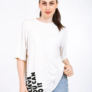 Women Oversized Bamboo T-Shirt – Soft, Breathable & Sustainable - EarthBased 