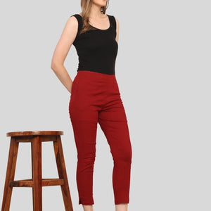 Women’s Linen Palazzo Pants – Effortless Style & Breathable Comfort | Wine Red - EarthBased 