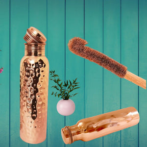 1L Copper Bottle (with Cleaning Brush) by ONEarth - EarthBased 