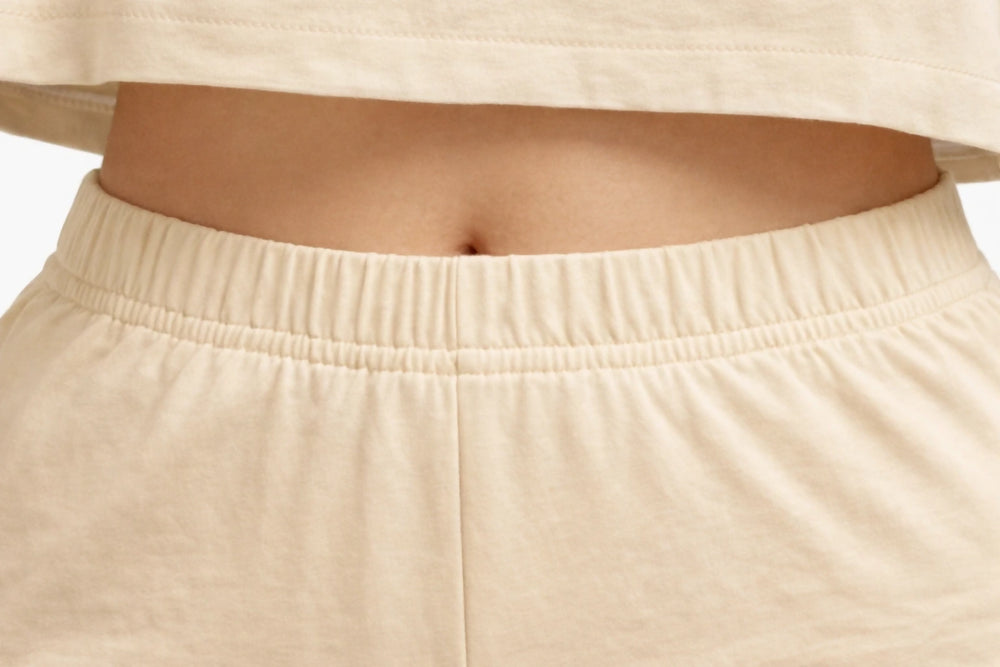 Bamboo Fabric Mid Rise Shorts | Beige and Mauve | Pack of 2 - EarthBased 