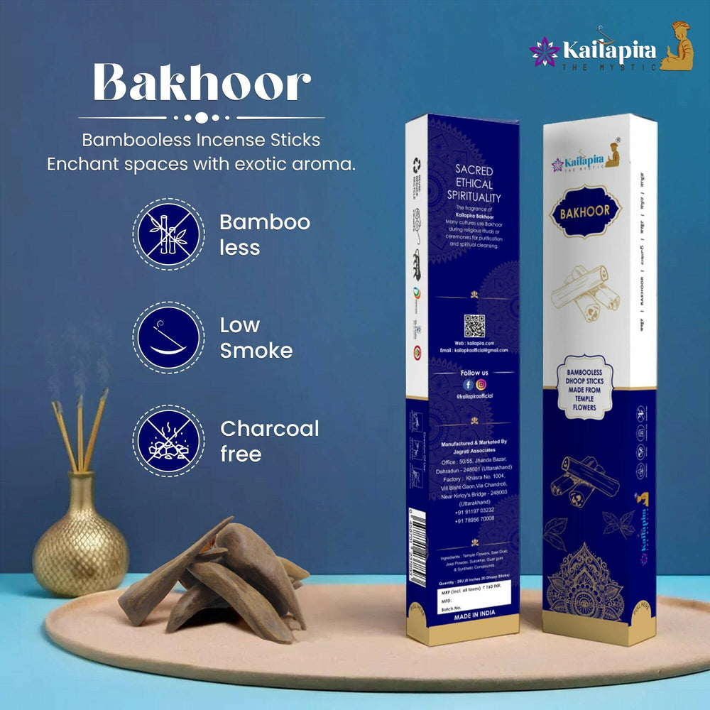 Kailpira Bakhoor Incense Sticks – 8” Premium Dhoop Batti, Incense Sticks (Pack of 20) | Pack of 2 - EarthBased 