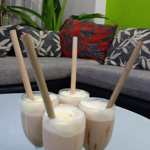 Reusable Bamboo straws Pack of 4 With Straw Cleaner - EarthBased 