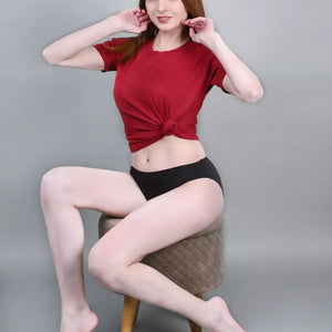 Bamboo Fabric Low Waist Underwear | Peach and Black |  Pack of 2 - EarthBased 