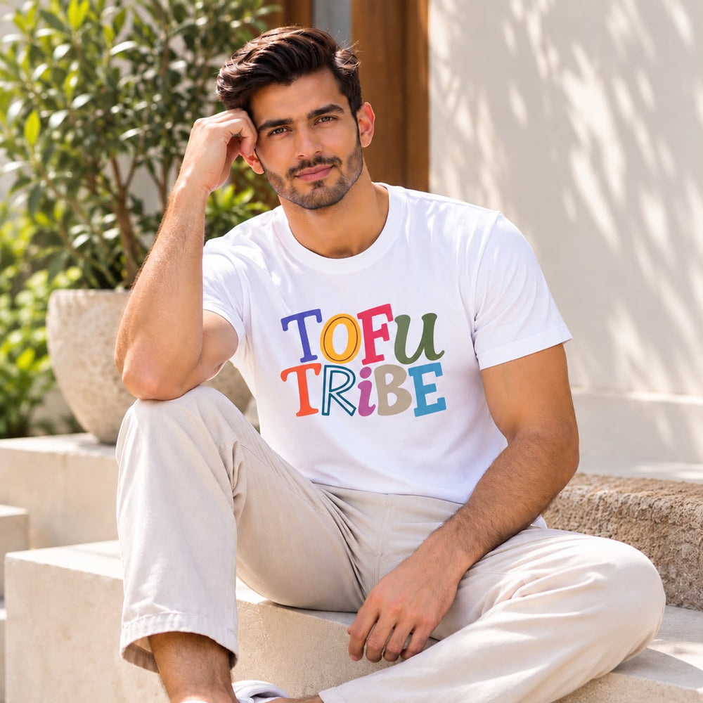 Tofu Tribe Unisex Cotton T-Shirt | Colourful Sustainable Graphic Tee — Earthbased