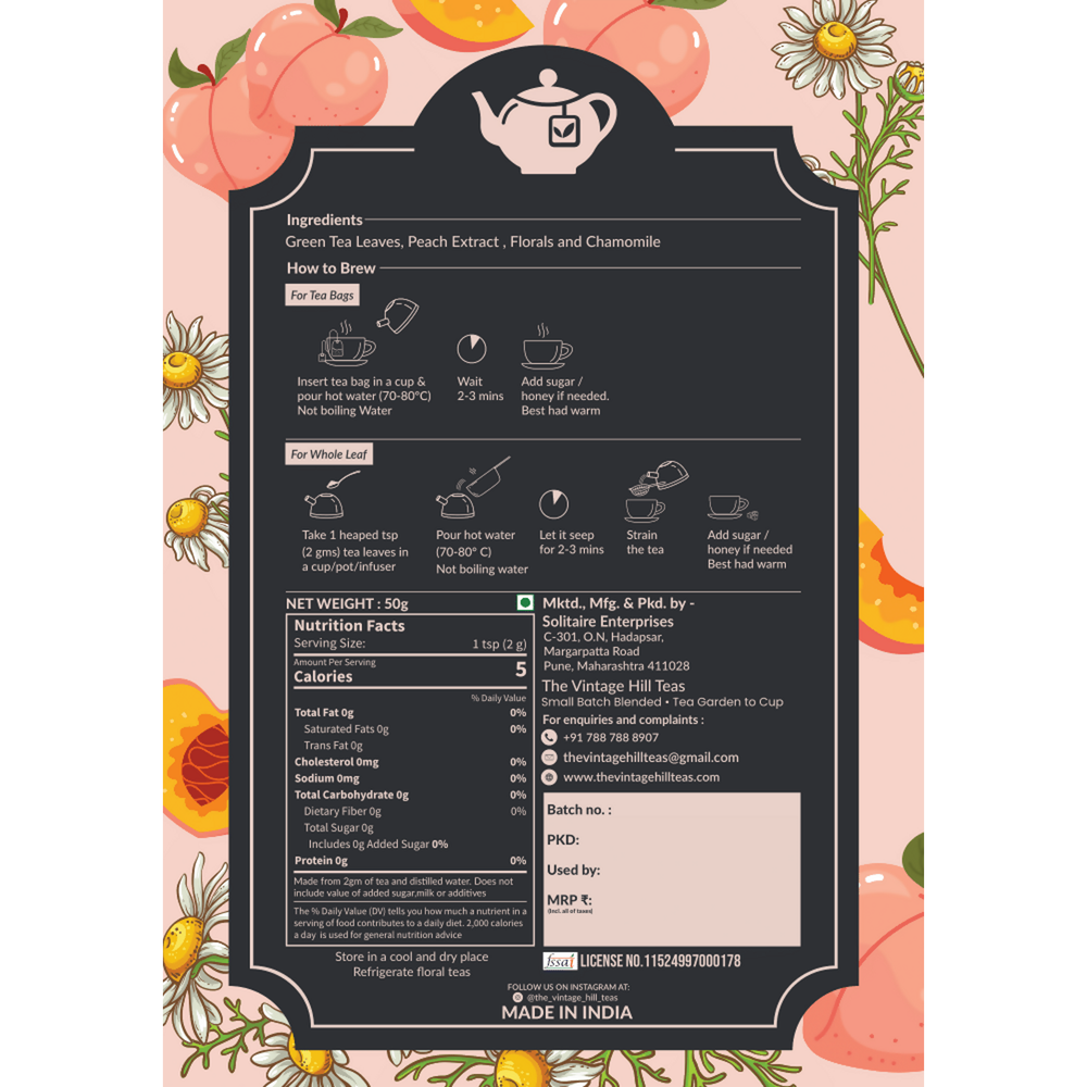Vintage Peach Serenity tea - EarthBased 