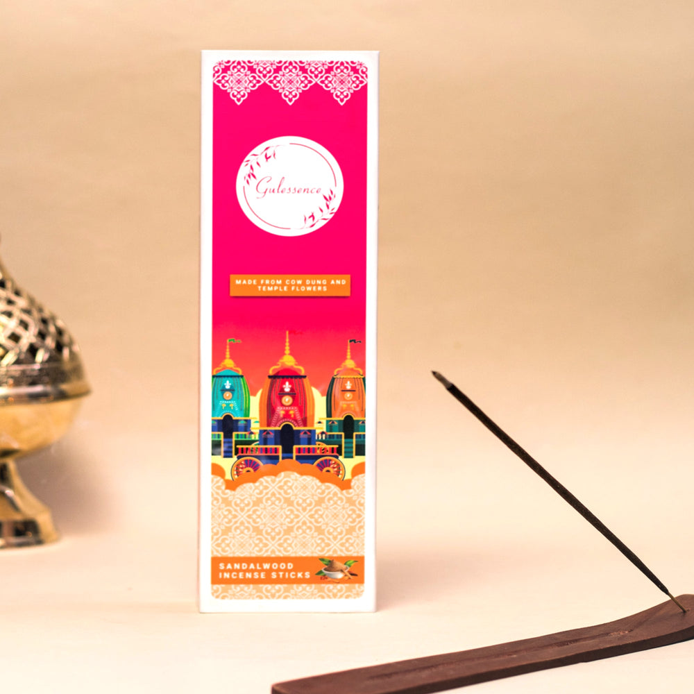 Gulessence  Sandal, Jasmine ,Loban Incense Sticks with Free Incense Holder | Pack of 3 (40 Incense Sticks Each Box) - EarthBased 