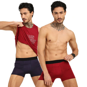 Bamboo Men’s Ultra-Soft Trunks & Boxers (Pack of 2) | Navy & Maroon - EarthBased 