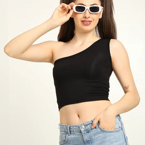 Gen Z Bamboo One Shoulder Top – Soft, Breathable & Sustainable Fit - EarthBased 