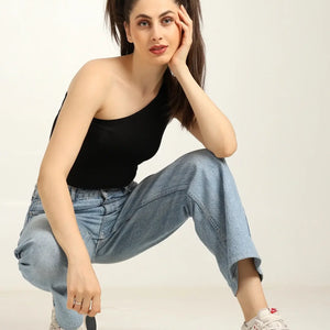 Gen Z Bamboo One Shoulder Top – Soft, Breathable & Sustainable Fit - EarthBased 