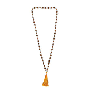 Clear Quartz & Rudraksha Certified Gemstone Mala - EarthBased 