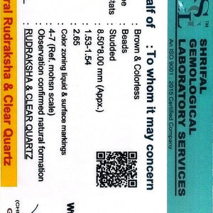 Clear Quartz & Rudraksha Certified Gemstone Mala - EarthBased 