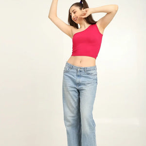 Gen Z Bamboo One Shoulder Top – Soft, Breathable & Sustainable Fit - EarthBased 