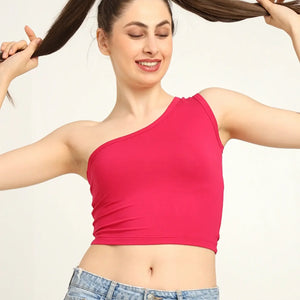 Gen Z Bamboo One Shoulder Top – Soft, Breathable & Sustainable Fit - EarthBased 