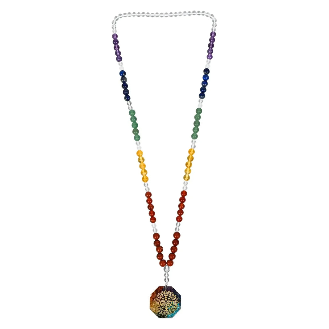 Seven Chakra Healing Crystal Certified Gemstone Mala - EarthBased 
