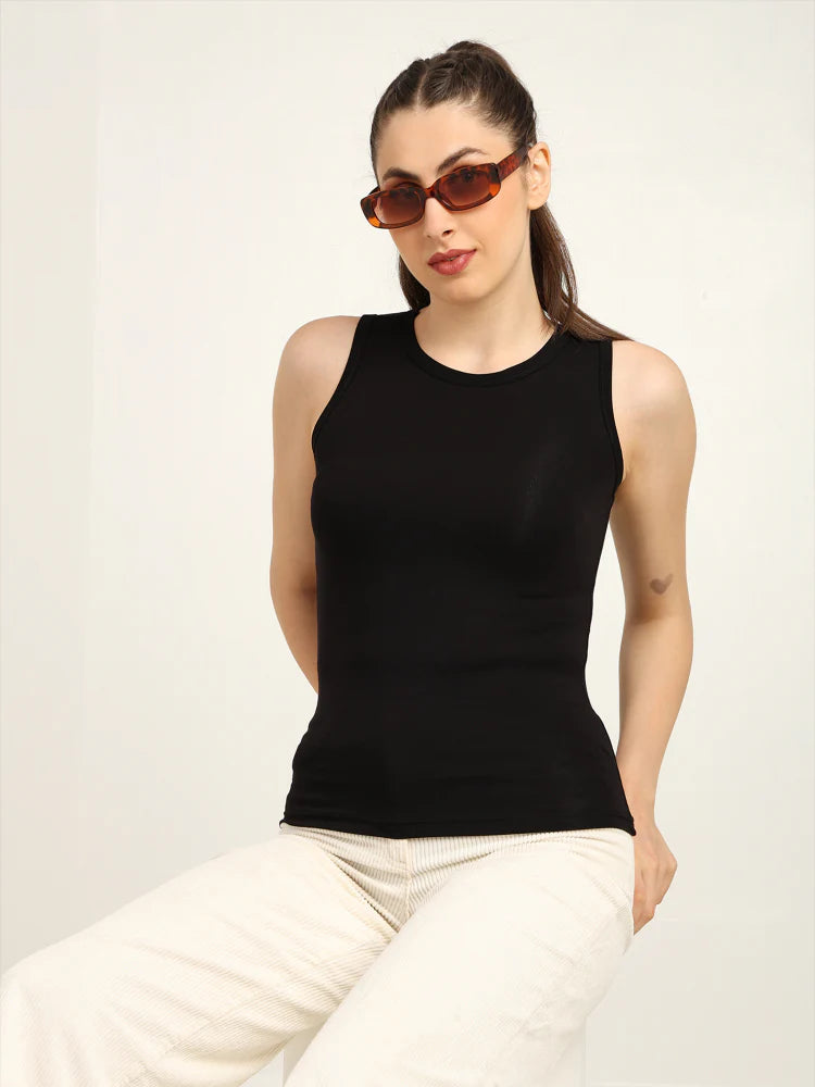 Gen Z Bamboo Top for Women | Soft, Breathable & Sustainable Tank | Black - EarthBased 