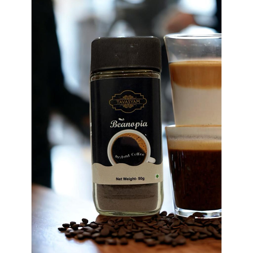 Beanopia Coffee by Tavasyam, 50 g instant coffee jar