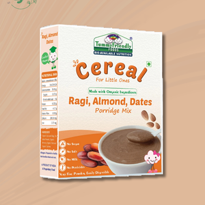 TummyFriendly Foods Sprouted Ragi, Almond, Dates Porridge Mix Cereal (200 g, 8+ Months) - EarthBased 