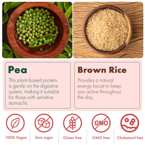 Vegan Protein Powder (1KG) (Watermelon)| Muscle Growth | 26g Pea & Brown Rice Isolate| Complete Amino Acid Profile| 4.82g BCAA| Monk Fruit Extract| Multivitamins, Minerals| No Added Sugar. | Veplants - EarthBased 