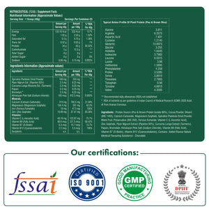 Vegan Plant Based Protein Powder for Fitness(1KG) 26g Pea, Brown Rice Isolate, Complete Amino Acid Profile, 4.82g BCAA, Monk Fruit Extract | Multivitamins Minerals, No Added Sugar (Chocolate) | Veplants - EarthBased 