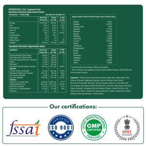 Vegan Protein Powder- 26g Pea & Brown rice Isolate, Complete Amino Acid profile, 4.82 BCAA, Monk Fruit Extract, Multivitamins and Minerals for everyday fitness & immunity, No added sugar, (Vanilla, 1Kg) | Veplants - EarthBased 