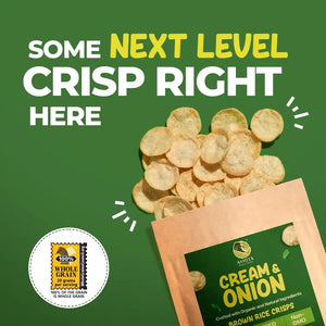 Brown rice Crips, Cream & Onion - 20g | Pack of 5 - EarthBased 
