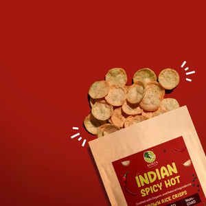 Brown rice Crips, Indian Spicy Hot | Asmita Organic Farms - EarthBased 