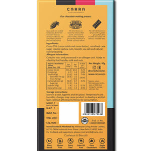 CARRA Cashews & Biscotti in 55% Dark Chocolate 50G - EarthBased 