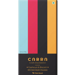 CARRA Cashews & Biscotti in 55% Dark Chocolate 50G - EarthBased 