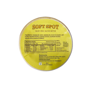 Soft Spot salted butter label with ingredients and nutrition