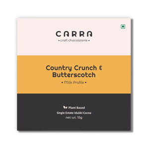CARRA Country Crunch & Butterscotch in Plant Based Milk Chocolate 15G - EarthBased 