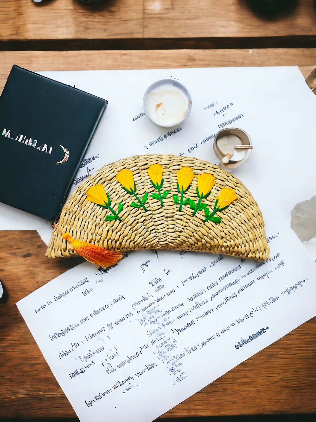 Ethnic Purse - Water Reed (Kauna Grass) Yellow
