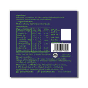 CARRA Cardamom in 55% Dark Chocolate 15G - EarthBased 