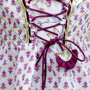 Kid’s Girls Pure Cotton Jaipur Block Printed Indian Ethnic Festive Party Wear Suit Sets | Purple - EarthBased 